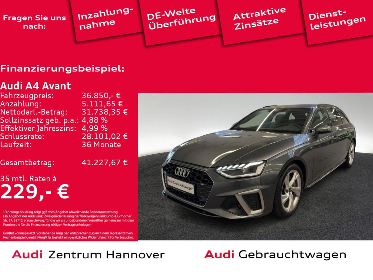 Audi A4 Avant S line 40 TFSI Kamera LED Teilleder virtual Navi