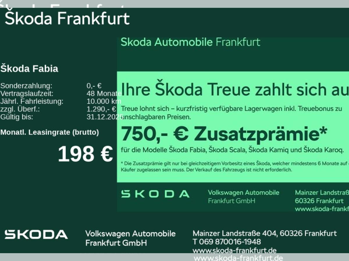 Skoda Fabia Monte Carlo 1,0 TSI 5-Gang-Schaltgetriebe zzgl. 750€ Zusatzprämie*