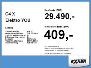Citroën C4 X Elektro YOU | FREI KONFIGURIERBAR | Gewerbe