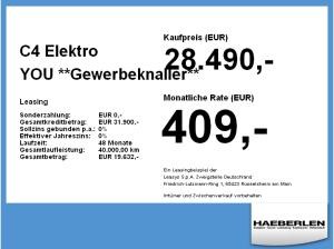 Citroën C4 Elektro YOU **Gewerbeknaller** LED+2xKlima