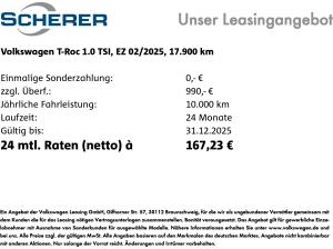 Volkswagen T-Roc 1.0 TSI *Goal* Navi SHZ ACC VKZ-Erk. Start-Stopp