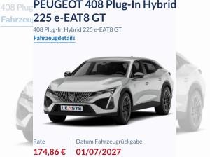 Peugeot 408 GT Plugin Hybrid 225 EAT - Black Deal