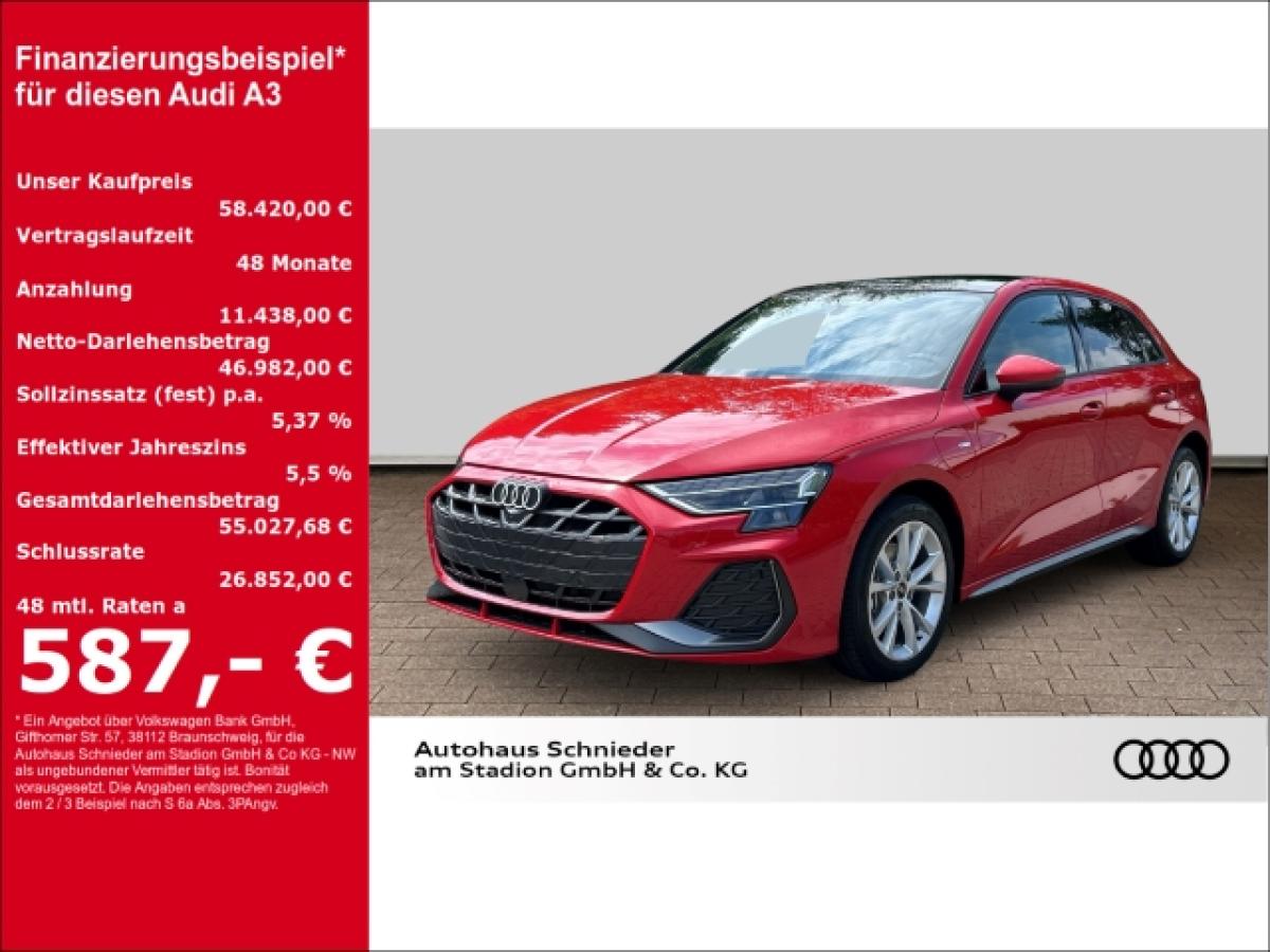 Audi A3 Sportback 40 TFSI e S-LINE+PANO+NAVI+LEDER+VIRTUAl