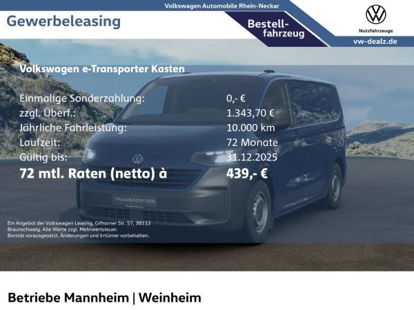 Volkswagen Transporter e-Transporter Kasten LED Wärmepumpe PDC Bluetooth