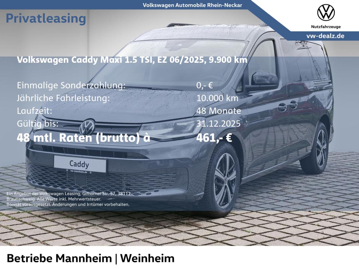 Volkswagen Caddy Maxi California 7-Sitzer 1,5 l TSI 7-Gang-DSG AHK App-Connect uvm