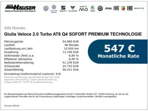 Alfa Romeo Giulia Veloce 2.0 Turbo AT8 Q4 PREMIUM TECHNOLOGIE HARMAN KARDON