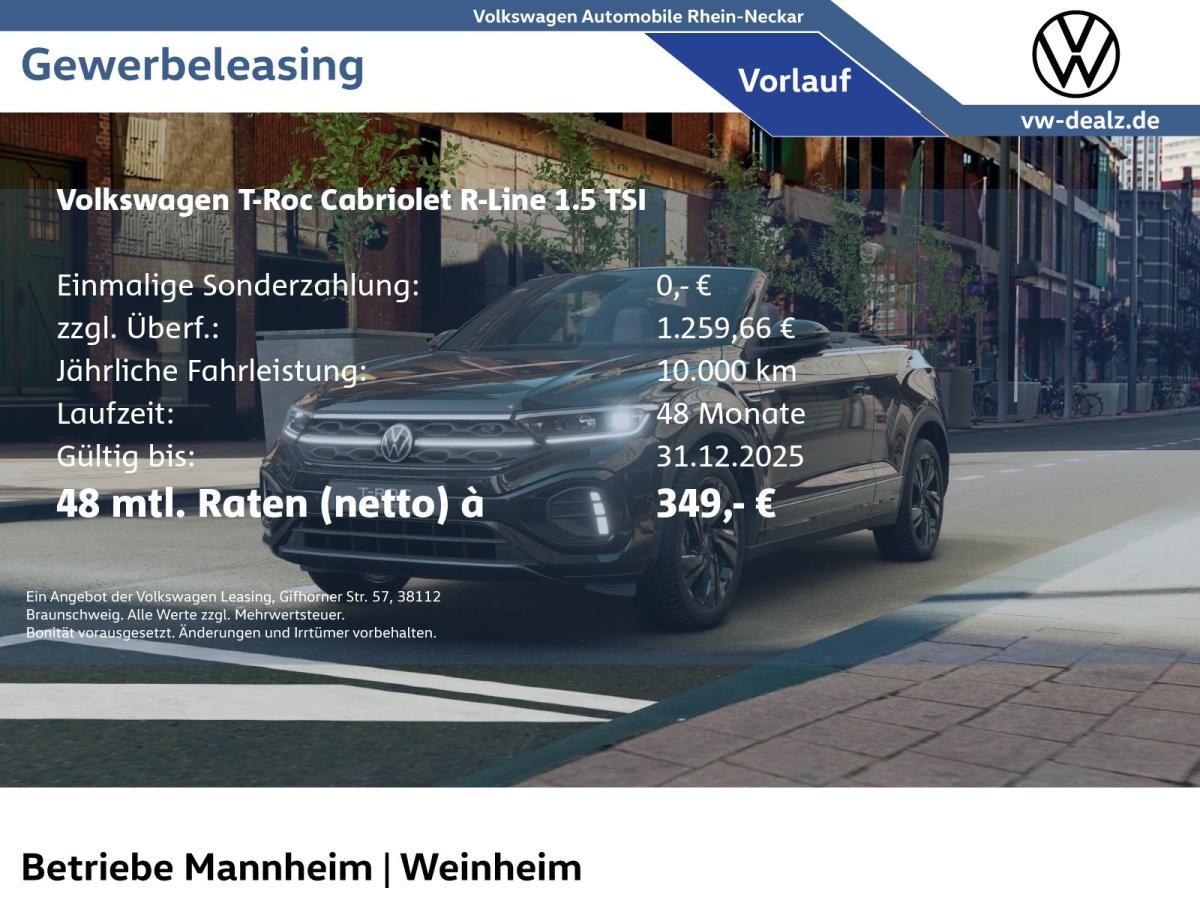 Volkswagen T-Roc Cabriolet R-Line 1.5 TSI DSG LED DAB Klima