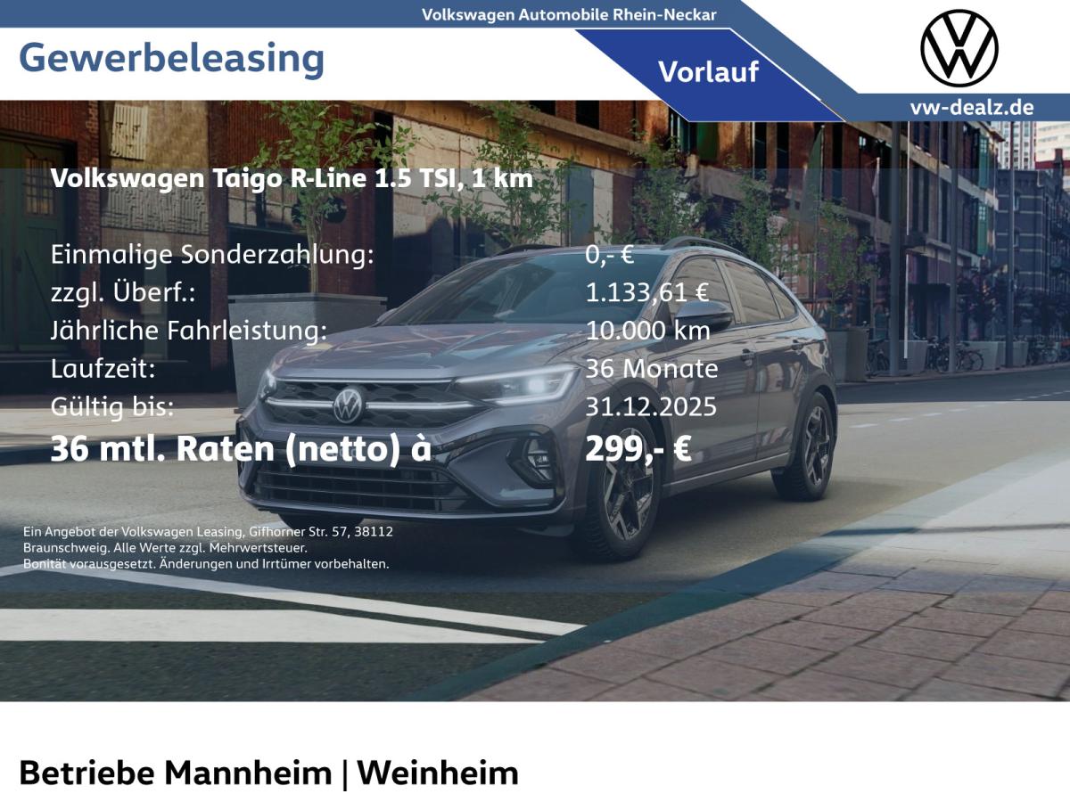 Volkswagen Taigo R-Line 1.5 TSI DSG NAVI Klima DAB LED APP