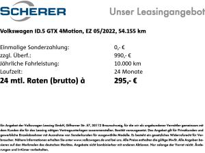 Volkswagen ID.5 GTX 4x4 82kWh SOH:93% 360° ACC AHK DCC HUD MATRIX PANO WÄRMEPUMPE