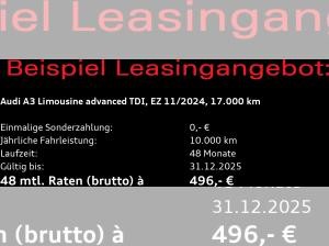 Audi A3 Limousine advanced 35TDI S-tronic / Navi, LED