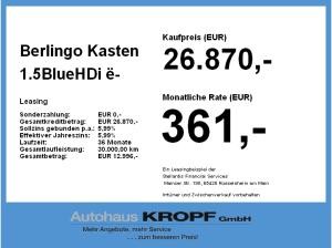 Citroën Berlingo Kasten 1.5BlueHDi Fin. 2,99 % Navi,DAB