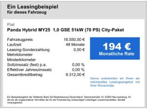 Fiat Panda Hybrid MY25 1,0 GSE City-Paket