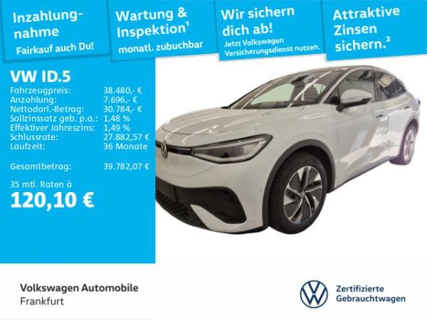 Volkswagen ID.5 Pro (77kWh) mit Entertainment-Paket Navi IQ.LIGHT - LED-Matrix-Scheinwerfer Sprachbedienung