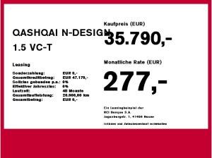 Nissan Qashqai QASHQAI N-DESIGN 1.5 VC-T e-POWER WKR inkl.