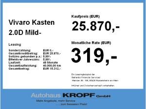 Opel Vivaro Kasten 2.0D Fin. ab 2,99% Rückfahrkamera