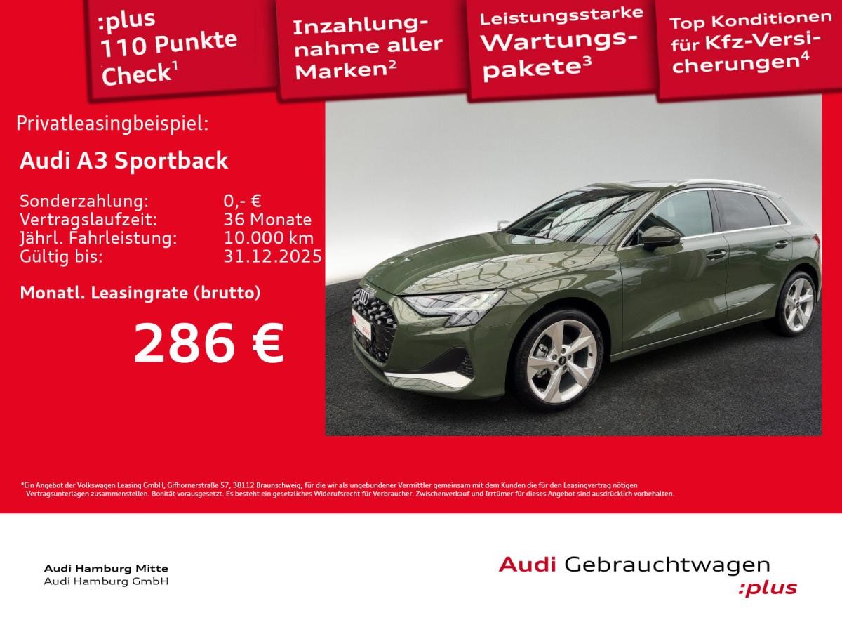 Audi A3 Sportback 30 TFSI advanced S tronic AHK Sitzhzg