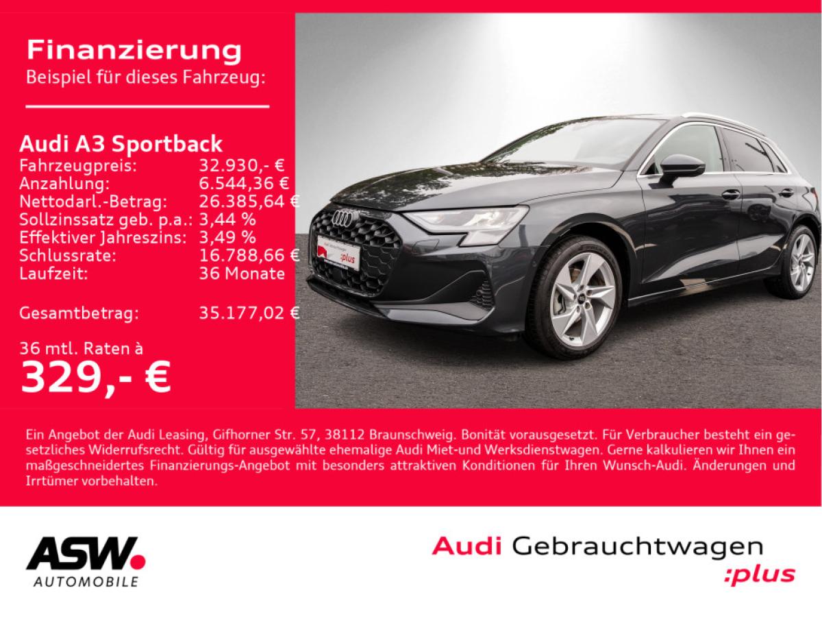 Audi A3 Sportback advanced 30TFSI Stronic NAVI LED VC // Sofort verfügbar!!!