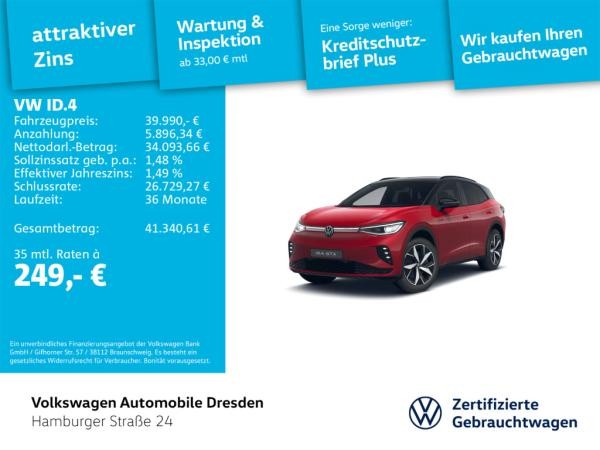 Volkswagen ID.4 GTX IQ.LIGHT SIDE APP PDC WÄRMEPUMPE