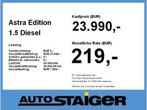 Opel Astra Edition 1.5 Diesel **Gewerbehammer**
