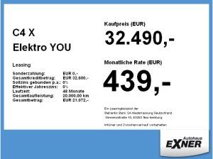 Citroën C4 X Elektro YOU Standard-Range | FREI KONFIGURIERBAR | Privat