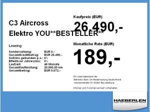 Citroën C3 Aircross Elektro YOU**BESTELLER** PDC+AUT