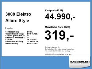 Peugeot 3008 Elektro Allure LED+Navi+SHZ+2xKlima+Kam.+LM