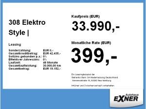 Peugeot 308 Elektro Style | FREI KONFIGURIERBAR | Gewerbe