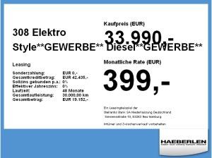 Peugeot 308 Elektro Style**GEWERBE** **BESTELLER**