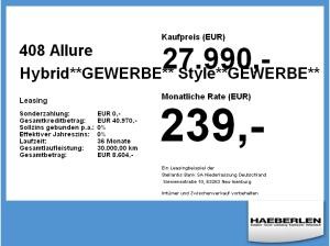 Peugeot 408 Allure Hybrid**GEWERBE** **BESTELLER**