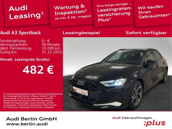 Audi A3 Sportback Advanced 35 TDI S tr. LED NAVI HUD