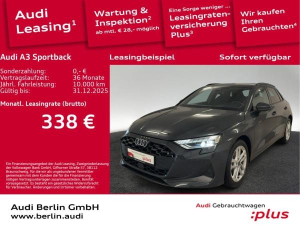 Audi A3 Sportback 30 TFSI 6-G. AHK LED RFK NAVI VIRTUAL