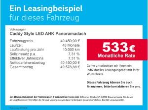 Volkswagen Caddy Style LED AHK Panoramadach Bluetooth Navi