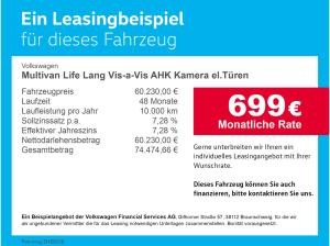 Volkswagen Multivan Life Lang Vis-a-Vis AHK Kamera el.Türen