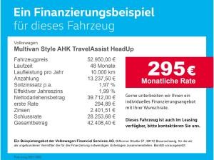 Volkswagen Multivan Style AHK TravelAssist HeadUp Bluetooth