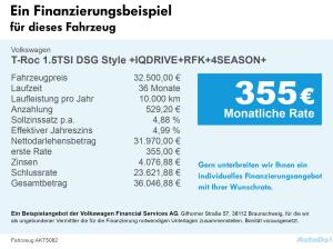 Volkswagen T-Roc 1.5TSI DSG Style +IQDRIVE+RFK+4SEASON+