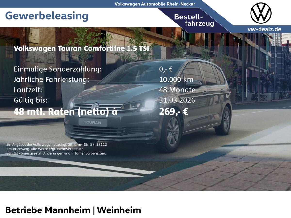 Volkswagen Touran Comfortline 1.5 TSI Klima ALU DAB ACC