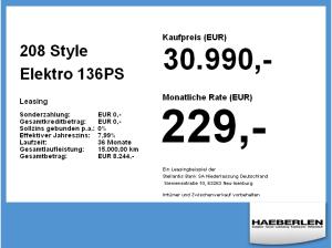 Peugeot 208 Style Elektro *PRIVAT*BESTELLER*