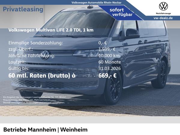 Volkswagen Multivan Life 2.0 TDI DSG 8-Sitzer AHK NAVI LED