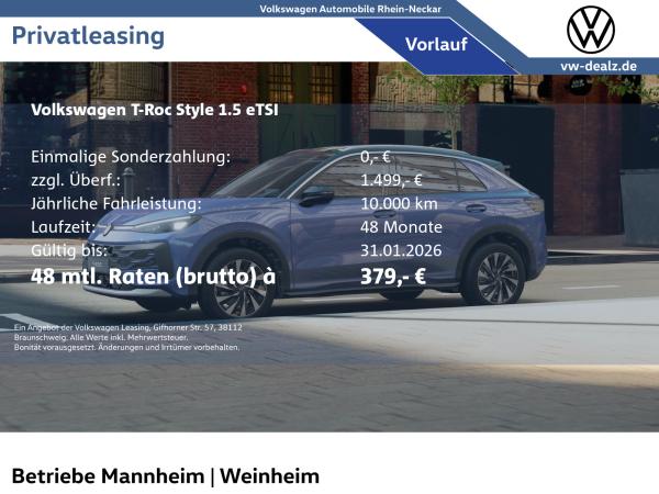 Volkswagen T-Roc Style 1.5 eTSI DSG LED AHK NAVI DAB