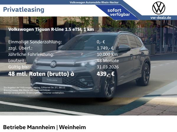 Volkswagen Tiguan R-Line 1,5 l eTSI DSG NAVI HeadUp Leder