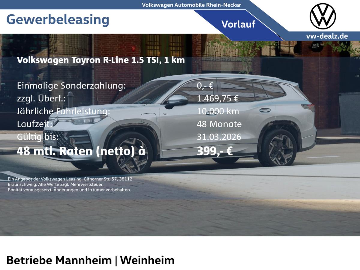 Volkswagen Tayron R-Line 1.5 eHybrid DSG AHK NAVI LED DAB
