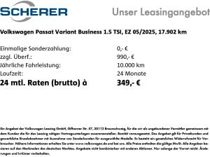 Volkswagen Passat Variant BUSINESS 1.5 TSI eHybrid NAVI AHK PDC LED SHZ