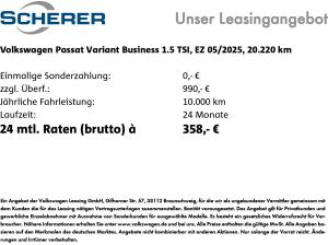 Volkswagen Passat Variant BUSINESS 1.5 TSI eHybrid NAVI AHK PDC LED SHZ