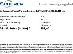 Volkswagen Passat Variant BUSINESS 1.5 TSI eHybrid NAVI AHK PDC LED SHZ