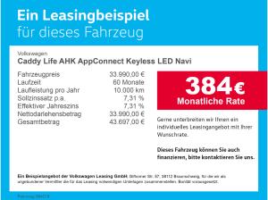 Volkswagen Caddy Life AHK AppConnect Keyless LED Navi Klima