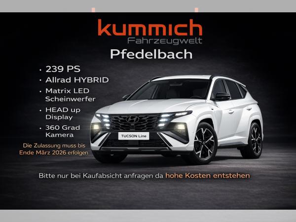 Hyundai TUCSON HYBRID 239 PS AUTOMATIK N-LINE X ALLRAD VOLLAUSSTATTUNG OHNE PANO|360 GRAD KAMERA|MATRIX-LED|NAVI|HE
