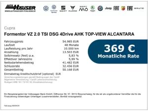 Cupra Formentor VZ 2.0 TSI DSG 4Drive AHK TOP-VIEW ALCANTARA MEMORY EL. HECKKL.