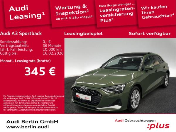 Audi A3 Sportback Advanced 30 TFSI S tr. PANO AHK LED