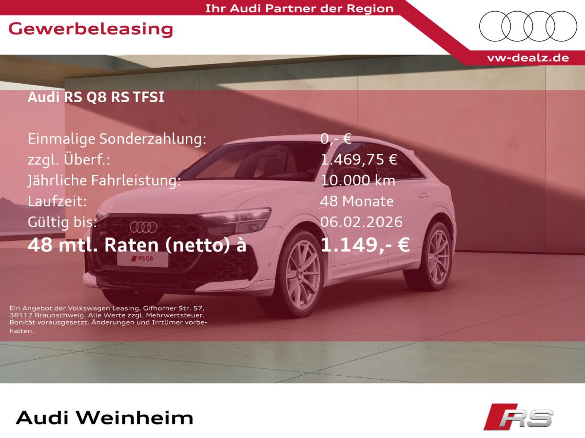 Audi RS Q8 SUV NAVI Bang & Olufsen ALU 22" DAB LED