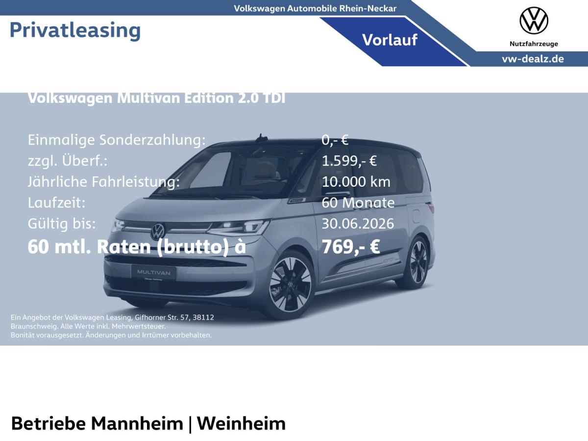 Volkswagen Multivan EDITION 2.0 TDI DSG Klima AHK NAVI LED